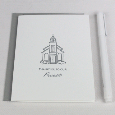 Thank you note to a priest for wedding picture