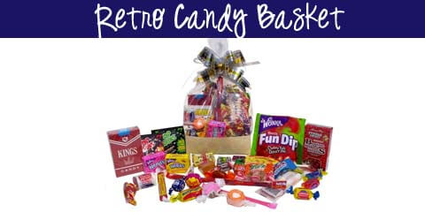 retro candy basket