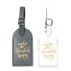 Adventure Luggage Tag in gray or white in a gift box by The Paisley Box