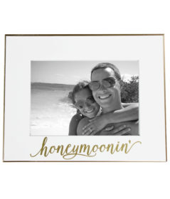 Honeymoon Frame for 5x7 Pictures in white w/ gold - The Paisley Box