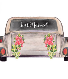 Just Married Car Decal, Just Married Car Sticker, Newlywed Car Decal