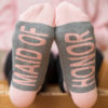 Maid of Honor socks, also avail in Bride + Bridesmaid by The Paisley Box