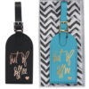 Out of Office cute luggage tags in black or turquoise by The Paisley Box