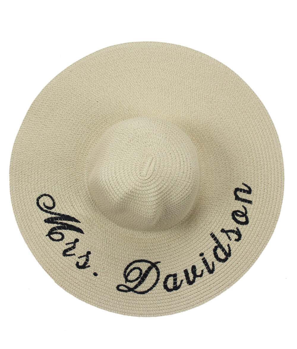 Personalized Floppy Sun Hat in natural, white or black by The