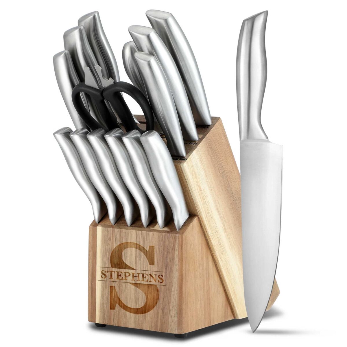 kitchen knife set with their names