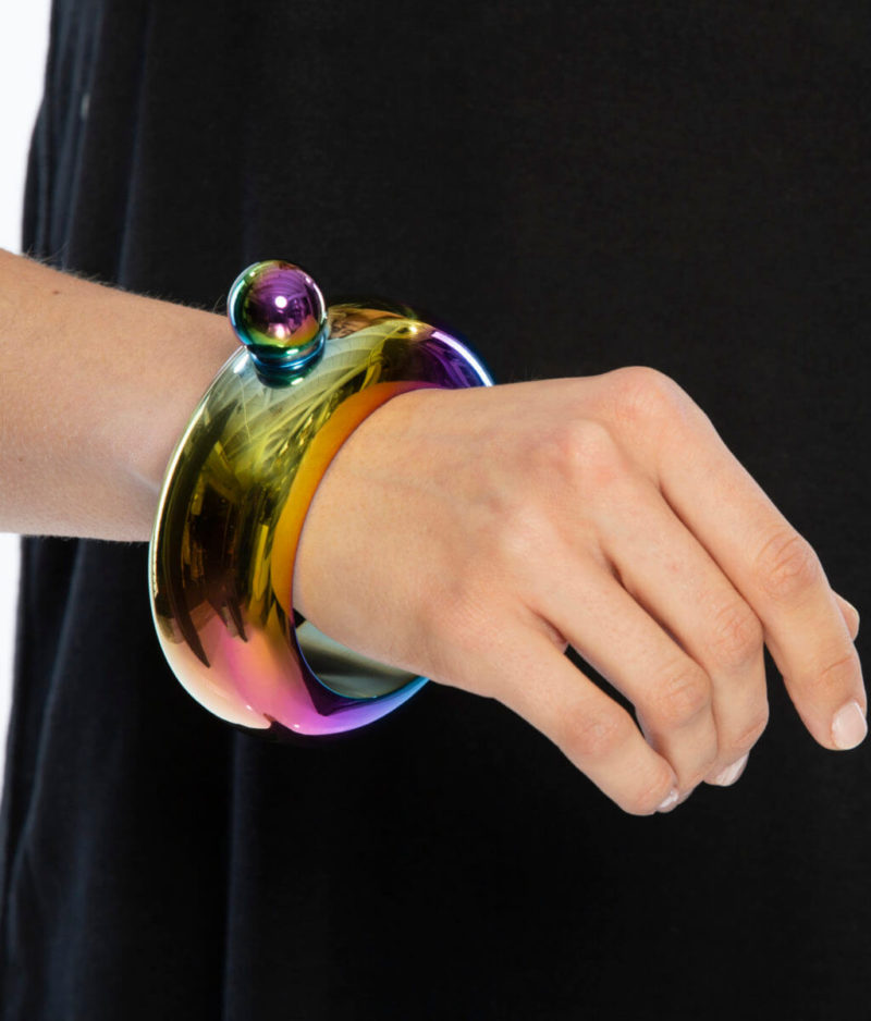 multi colored bracelet flask