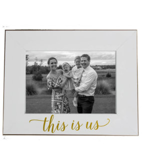 This Is Us Frame for 5x7 pictures in white w/gold by The Paisley Box