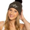 Wifey Winter Hat - Pom Hat Beanie in Ivory or Charcoal